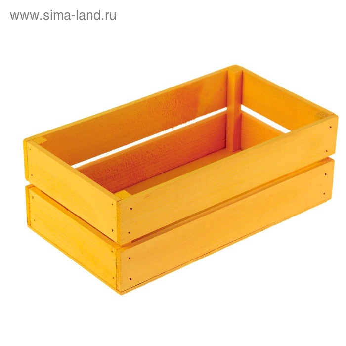 Кашпо деревянное 24.5×13.5×9 см "Двушка Лайт", двухреечное, жёлтый Дарим Красиво - Фото 1