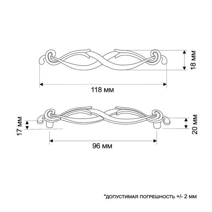 Ручка-скоба ТУНДРА PC172AB, м/о 96 мм, цвет бронза - фото 18523007 Ручка-скоба ТУНДРА PC172AB, м/о 96 мм, цвет бронза - фото 18523007