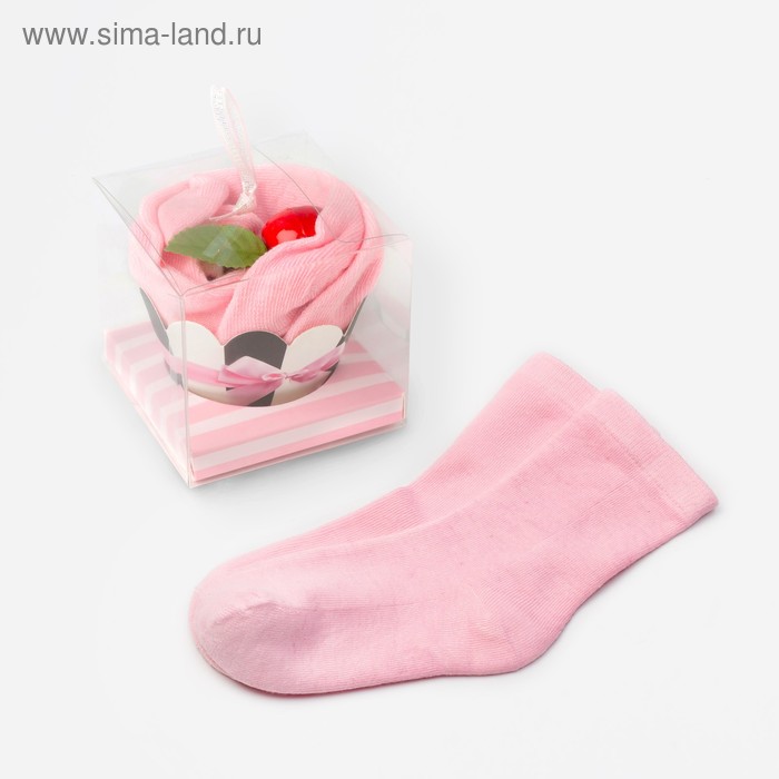 Носки женские "Пирожное" цвет розовый, р-р 36-39 - Фото 1