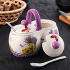 Банка для сыпучих продуктов «Душистая лаванда», 200 мл, 2 секции, 2 ложки - Фото 6