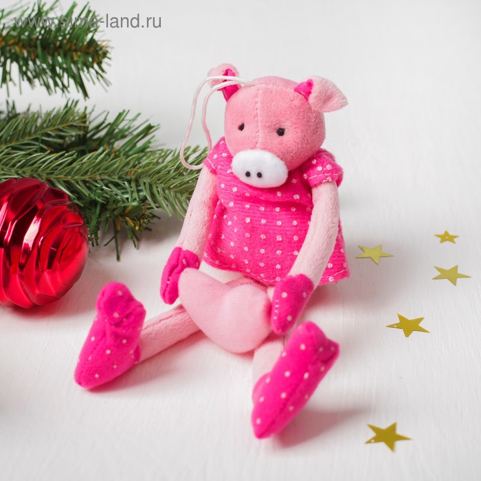Мягкая игрушка "Розовая хрюшка в лапках сердечко" цвета МИКС, 20 см - Фото 1
