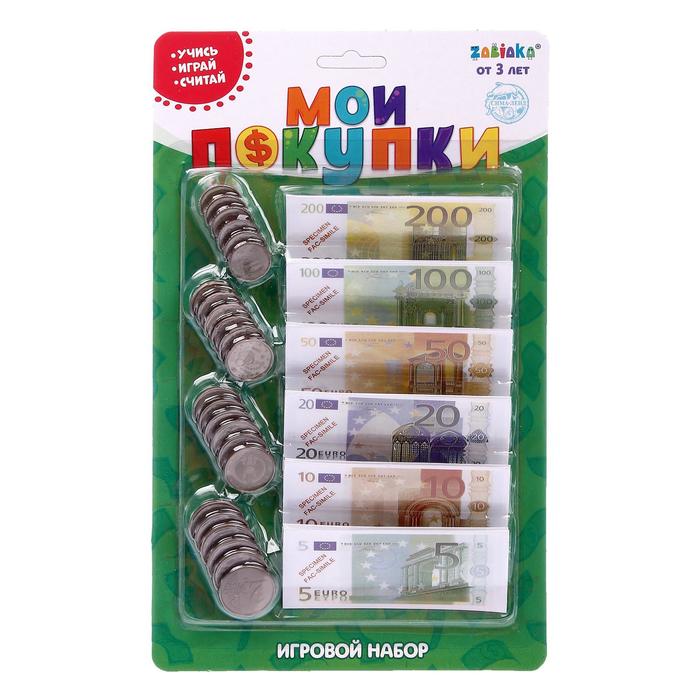 Игрушечный игровой набор «Мои покупки»: монеты, бумажные деньги (евро) - фото 1883402957