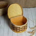 Хлебница-батонница с крышкой «Плетёночка», на шарнире, 21×18.5×13 см, береста - Фото 2