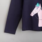 Джемпер для девочки MINAKU "Розовая лошадка", рост 98-104 см, цвет тёмно-синий - Фото 9