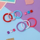 Набор для волос Выбражулька «Обаяшечка», 12 шт.: 6 резинок, 6 крабиков, махрушка - Фото 2