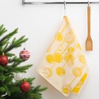 Полотенце "Доляна" Новогодние игрушки золотые 40х60 см, пл. 225 г/м², жаккард, 100 % хлопок - Фото 1