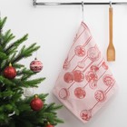 Полотенце "Доляна" Новогодние игрушки красные 40х60 см, пл. 225 г/м², жаккард, 100 % хлопок - Фото 1