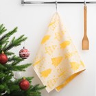 Полотенце "Доляна" Ёлочки золотые 40х60 см, пл. 225 г/м², жаккард, 100 % хлопок - Фото 1