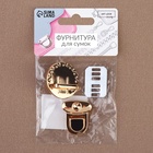 Застёжка для сумки, 3×3.5 см, цвет золотой, чёрный - Фото 7