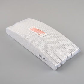 Пилка для ногтей, лодочка,180/200 грит, 18 см, фасовка 20 шт., серая
