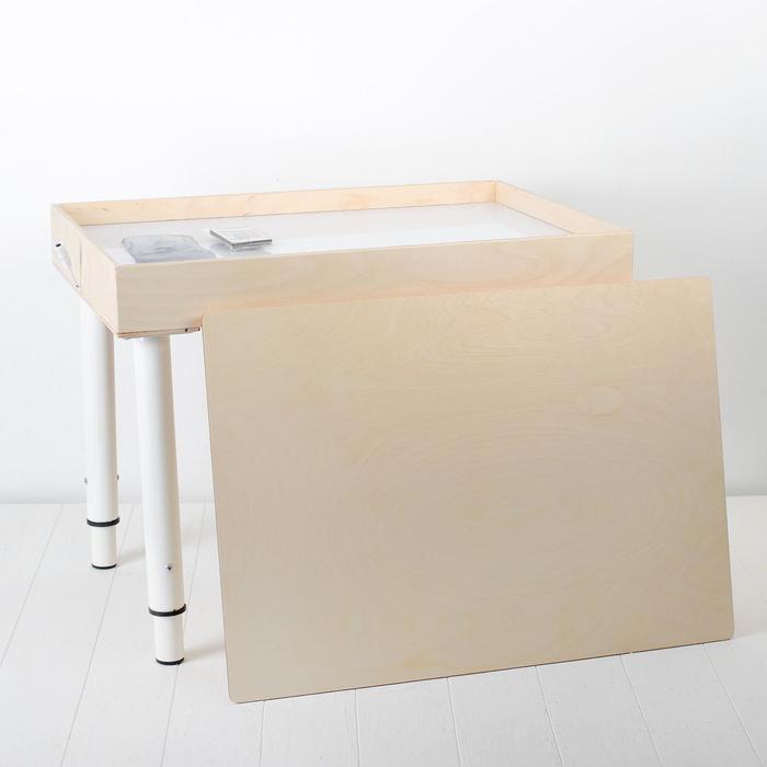 Стол для рисования песком, 42 × 60 см, с крышкой, фанера, оргстекло, подсветка цветная