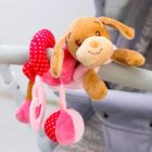 Растяжка - спираль с игрушками дуга на коляску/кроватку для малышей 0+ «Собачка Кути», розовая, Крошка Я - Фото 5