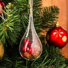 Елочная игрушка с природным декором «Капля с шишками» - Фото 1