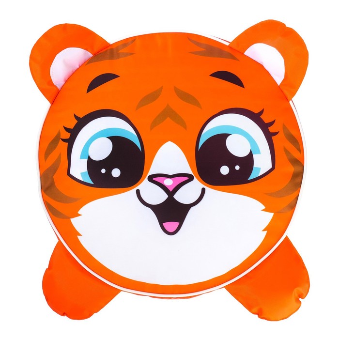 Игрушка-пуфик «Тигр», мягкая, 40 × 40 см, цвет оранжевый - фото 1883403029