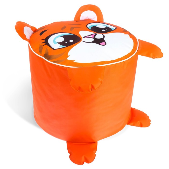 Игрушка-пуфик «Тигр», мягкая, 40 × 40 см, цвет оранжевый - фото 1883403030