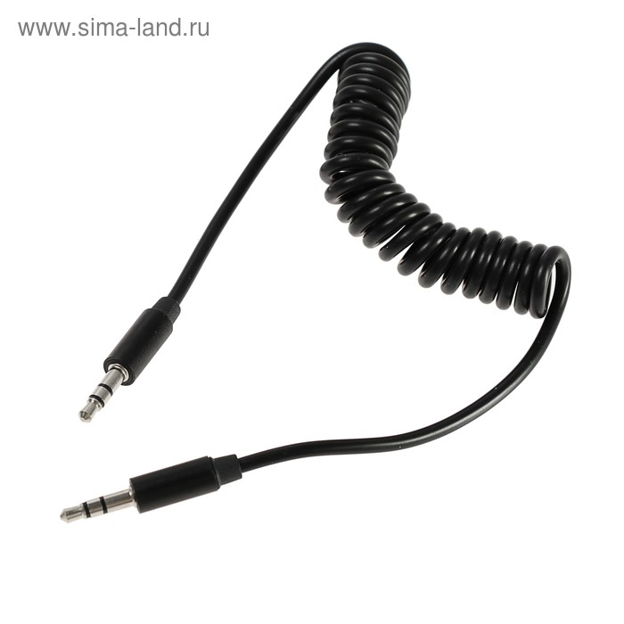 Кабель аудио AUX Smarterra STR-AX100S, Jack 3.5 мм(m)-Jack 3.5 мм(m), витой, 1 м, черный - Фото 1