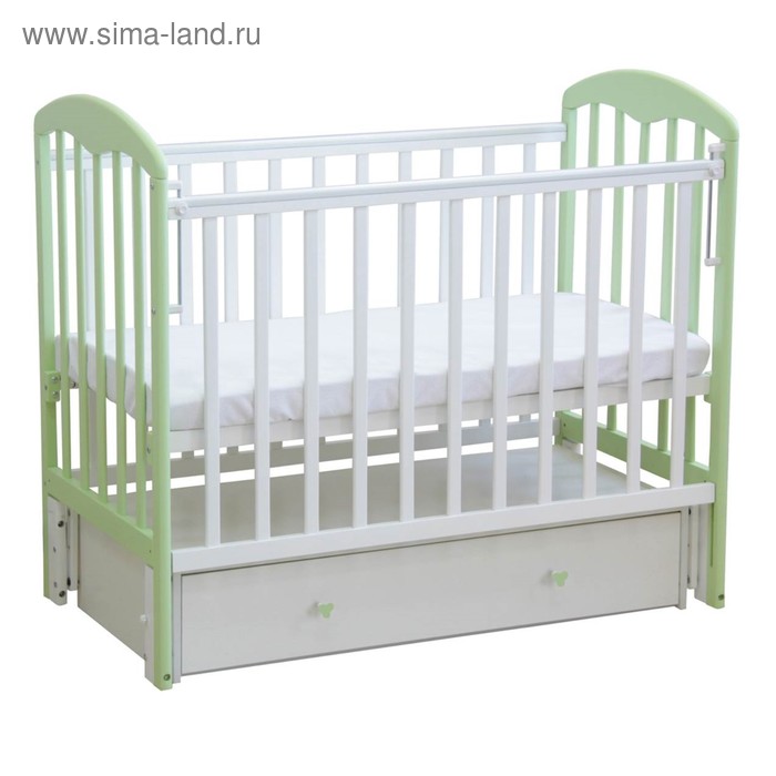 Кроватка детская «Фея 328» белая-мята - Фото 1