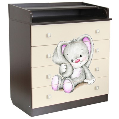 Комод детский пеленальный Фея 1580 «Зайчонок», венге-бежевый