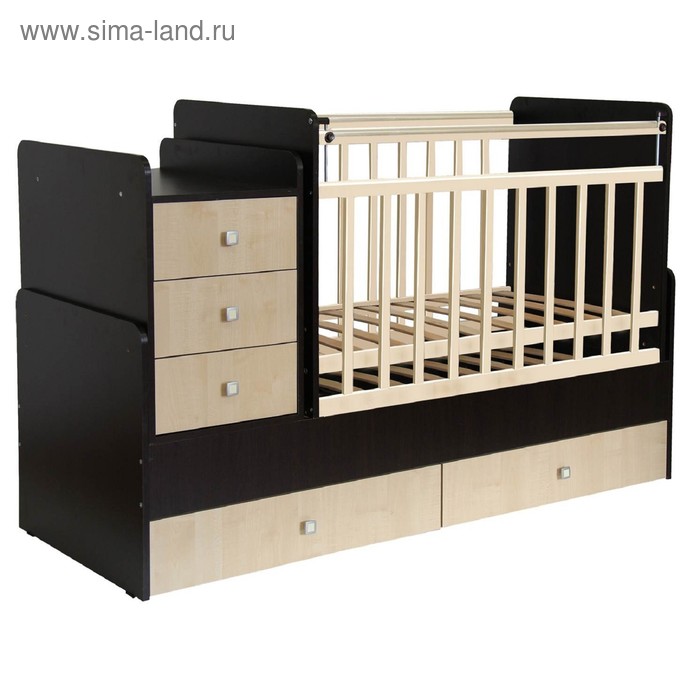 Кроватка-трансформер «Фея 1100» венге-клён - Фото 1