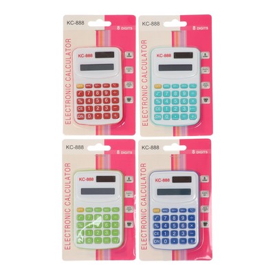 Калькулятор карманный с цветными кнопками, 8 - разрядный, МИКС