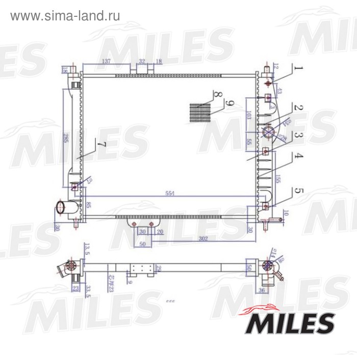 Радиатор охлаждения двигателя MILES ACRM002 - Фото 1