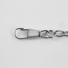 Цепочка для сумки, с карабинами, железная, 5×7 мм, 117±3 см, цвет серебряный - Фото 2
