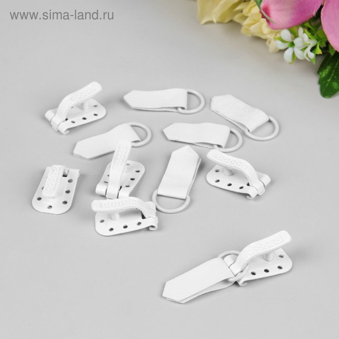 Крючки для верхней одежды, 5 × 1,5 см, 6 шт, цвет белый