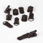 Крючки пришивные, металлические, для верхней одежды, 5 × 1,5 см, 6 шт, цвет коричневый - Фото 1