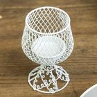 Металлический подсвечник на 1 свечу «Бокал», белый, 11×7×7 см - фото 44207294