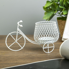 Подсвечник металл 1 свеча "Велосипед" белый 8,5х15х8 см - Фото 2