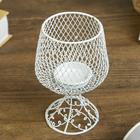 Подсвечник металл 1 свеча "Бокал" белый 14,5х9,5х9,5 см 3742833