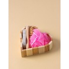 Набор банный Доляна, 3 предмета (мочалка, пемза, расчёска), цвет МИКС - Фото 2