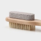 Щётка - пемза для тела с ручкой Доляна, натуральная щетина - Фото 7