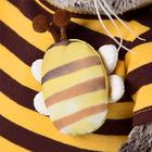 Мягкая игрушка «Басик» в полосатой футболке с пчелой, 25 см - Фото 3