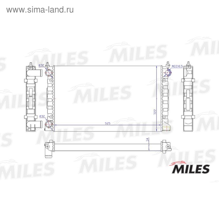 Радиатор охлаждения двигателя MILES ACRM021 - Фото 1