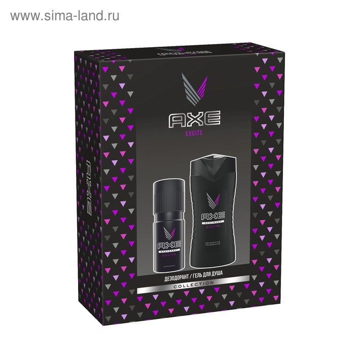 Подарочный набор Axe Excite 2018: Гель для душа 250 мл, дезодорант-спрей 150 мл - Фото 1