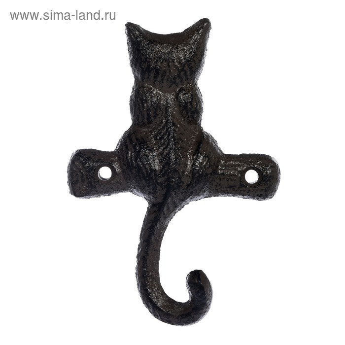 Крючок "Котёнок", 10 х 7.5 х 3 см, чугун - Фото 1