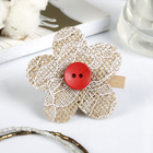 Декор для творчества Эко (набор 4 цветка) "Цветочек с пуговкой" 4,5х4,5 см - Фото 1