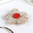 Декор для творчества Эко (набор 4 цветка) "Цветочек с пуговкой" 4,5х4,5 см - Фото 3