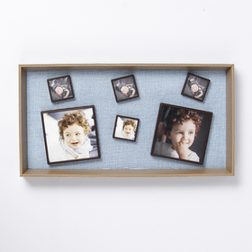 Фоторамка -коллаж на 6 фото 4.5×4.5 см, 10×10 см «Сидней», рамки на магните, МДФ, 21.7×41.5×4 см