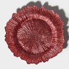 Тарелка подстановочная Magistro «Сияние», d=33 см, стекло, розовая - Фото 4