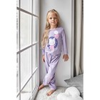 Пижама для девочки (брюки и джемпер) "Котик", лила, р-р 32 (110-116 см) 5-6 лет, 95% хл, 5% эл - Фото 3
