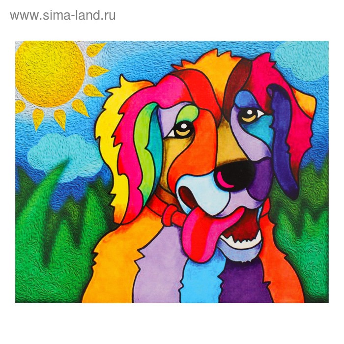 Алмазная картина "Солнечный пёс" - Фото 1