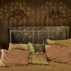 УЦЕНКА Гирлянда «Бахрома» 2×1.5 м с насадками «Сердце», IP20, прозрачная нить, 124 LED, свечение тёплое белое, 220 В 3981738