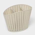 Подставка для столовых приборов «Вязание», пластик, серая - Фото 2