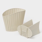 Подставка для столовых приборов «Вязание», пластик, серая - Фото 4