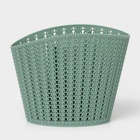 Подставка для столовых приборов IDEA «Вязание», 11×20×15 см, пластик, зелёный - Фото 3