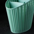 Подставка для столовых приборов «Вязание», цвет фисташковый - фото 4623355