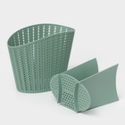 Подставка для столовых приборов IDEA «Вязание», 11×20×15 см, пластик, зелёный - Фото 4