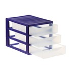 Файл-кабинет 3-секционный «СТАММ», сборный, синий корпус, прозрачные лотки - Фото 2